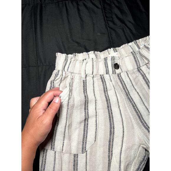SO stripe minimalist linen coastal pull on pants womens medium boho chic flowy - Picture 3 of 10